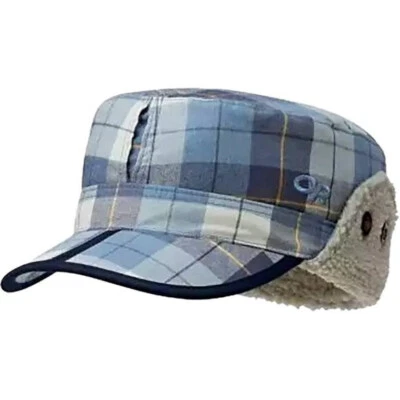 OU Outdoor Research M,L,XL Boné Yukon Azul Naval Xadrez Lã Sherpa Chapéu Abas de Orelha - Imagem 1 de 4
