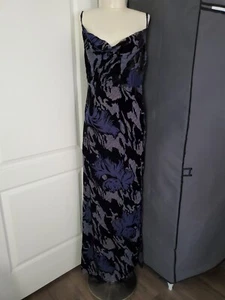 Nwt Laundry By Shelli Segal 3D Velvet Maxi Evening Dress In Sz 6 - Picture 1 of 15