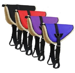 Showman Bareback Saddle Pad Stirrups Cordura Top Fleece Bottom PONY Youth 176385 - Picture 1 of 5