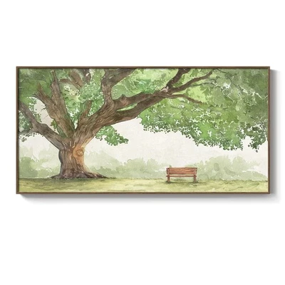 Arte de pared de lienzo de paisaje enmarcado para sala de estar - Árbol grande contemporáneo Sh... Foto 1 de 4