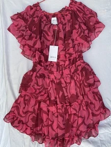MISA LOS ANGELES ISELLA DRESS PINK GRAPHIC FLORAL Size Small NWT! - Picture 1 of 15