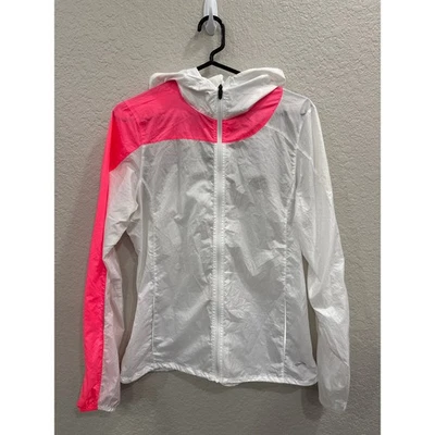 Brooks Sz M Women Shelter Technology Reflective Jacket Hood Packs In Pocket  - Image 1 of 4