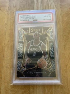 DARIQ WHITEHEAD 2023 PANINI SELECT ROOKIE ELEPHANT PRIZM SSP PSA 10 (RC) - NETS - Picture 1 of 2