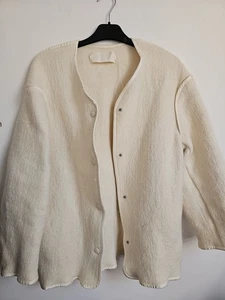 Arket Boiled Wool Coat Jacket Cream Model Size M - Picture 1 of 8
