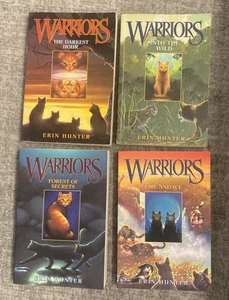 Warriors Series Lot of 4 by Erin Hunter PB Avon Books 2003-2004 Cats Fantasy - Foto 1 di 9