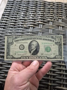 Vintage 1934 A Us 10 Dollar Federal Reserve STAR NOTE Currency Green Seal - Picture 1 of 23
