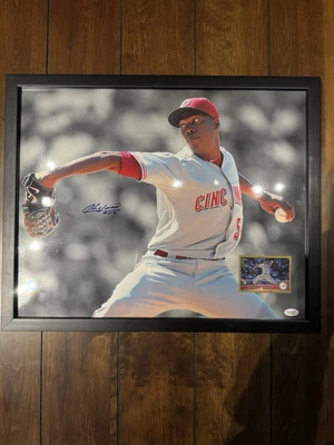 Aroldis Chapman Signed Cincinnati Reds 16x20 Photo JSA - Image 1 of 3