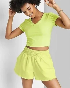 Pantalones Cortos Para Mujer Wild Fable XXL Lila Púrpura Tiro Alto Tejidos Pull-On (18) - Imagen 1 de 6