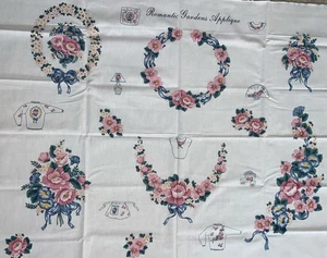Stoff Panel Romantische Gärten Applikationen Mehrfarbig, Floral, Landhaus Kern - Bild 1 von 1