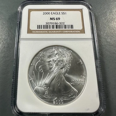 2000 Silver Eagle NGC MS69 (86983) - Image 1 of 2