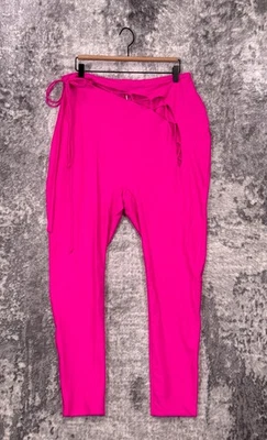 New Skims Pants 4X Womens Lace Up Hip Leggings Neon Pink Plus Size - Image 1 of 4