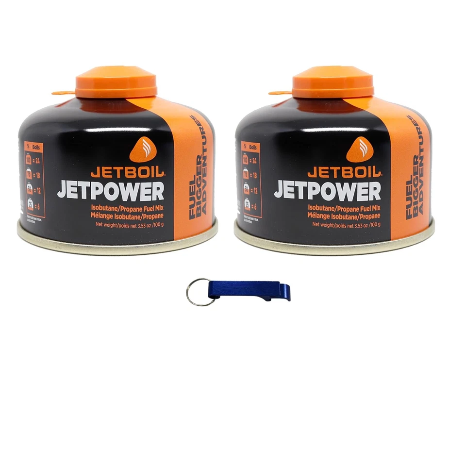 Jetboil Jetpower Fuel 100 Grams (2-Pack) with One Keychain