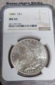1886 Morgan Dollar S$1 NGC MS65 CS~102 - Picture 1 of 5