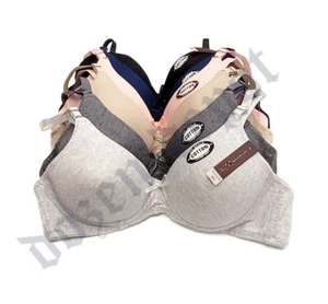 Women Full Coverage Light Padded No Wire Wireless Bralette Cotton Bra A B C Cup - Picture 1 of 7