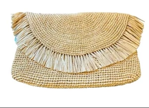NWOT Mar Y Sol Tanya Raffia Straw Crossbody Bag Clutch - Picture 1 of 5