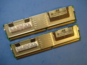HP Genuine 2GB (2x1GB) PC2-5300F 398706-051 DL380 G5 DL360 ML370 ML350 DL580 - Picture 1 of 1