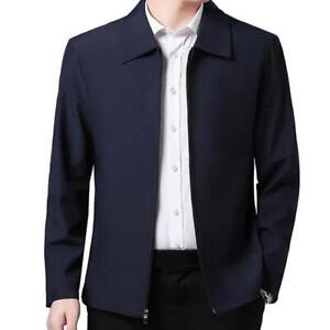Casual Business Autumn Spring Jackets Outwear Top Men's Zipper Lapel Collar Coat
