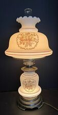 Vintage Large QUOIZEL Hurricane Parlor Table Lamp 3 Way Setting Roses Floral 26”