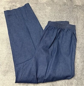 Alfred Dunner Women's Size 16 Elastic Waist Denim Stretch Casual Pants w Pockets - Picture 1 of 5
