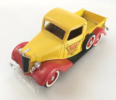 1936 Solido Kodak Ford Pickup Yellow 9" Diecast Model Truck (1:18) Missing Cap - Image 1 of 4