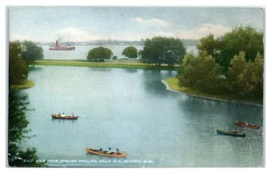 Postal Vista desde el pabellón de patinaje en Belle Isle en Detroit Michigan - Imagen 1 de 2