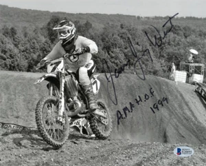 JIMMY WEINERT SIGNED 8x10 PHOTO + AMA HOF 1999 MOTOCROSS LEGEND RARE BECKETT BAS - Picture 1 of 2