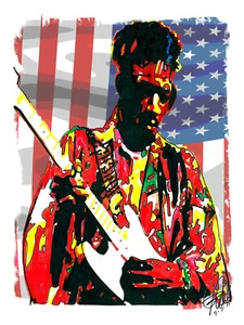 Jimi Hendrix Singer Guitar Hard Rock Music Poster Print Wall Art 8.5x11 - Picture 1 of 6