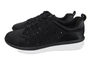 Clarks Cloudsteppers EZERA AVE Black Lace Up Shoe Sneaker Womens 9 M Rhinestone - Picture 1 of 19