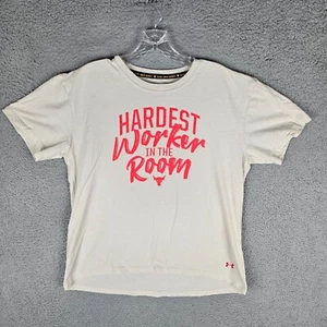 Under Armour Project Rock Women’s T-Shirt Medium “Hardest Worker In The Room” - Picture 1 of 9