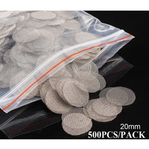 500pcs STAINLESS STEEL PIPE SCREENS Tobacco Smoking Screen Pipe Filter Mesh 20mm - Picture 1 of 13