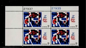 US Scott #1259, Plate Block #27937/27935 1964 Fine Arts 5c FVF MNH Upper Left - Picture 1 of 1