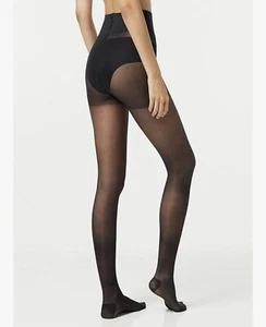 Hosiery Women Transparent Compression Tights - 25 Denier Wide Waistband Black - Picture 1 of 5