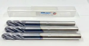 Group of 3- 1/2" Carbide Endmill 4 Flute Ballnose XLong TiAlN(CA3-K) - Picture 1 of 6