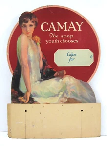 Vintage Camay Seife atemberaubende Schauspielerin? Pappladenschild alter Ladenbestand - Bild 1 von 2