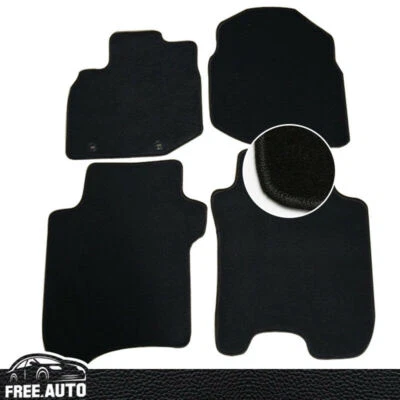 4PC Black Floor Mats Carpet Nylon Front Rear For 09-13 Honda Fit 4Dr - Image 1 of 4