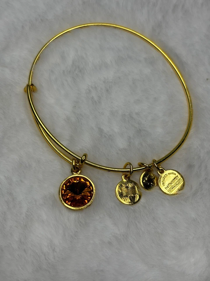 Brazalete Brazalete Oro Dije Piedra Natal Cristal Topacio Alex & Ani Nov 🌞 ✨️nuevo Foto 1 de 2