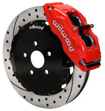 WILWOOD DISC BRAKE KIT,FRONT,05-10 SCION TC,13" DRILLED ROTORS,RED CALIPERS