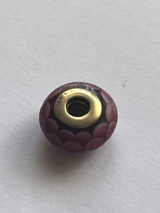 Genuine Pandora 14k Gold Pink Louts Murano Glass Charm G585 ALE 💕 R22c - Picture 1 of 6