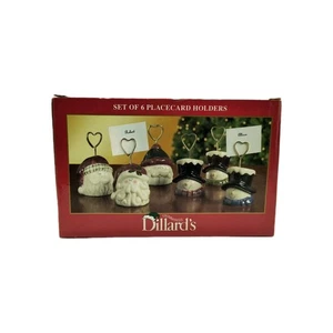 Dillard's Trimmings Placecard Holders Set of 6 4in Christmas Holiday Ceramic - Picture 1 of 12