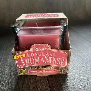 VTG 1996 Renuzit LongLast Aromasense Simmering Romance Glass Candle 6.5 OZ New - Picture 1 of 8