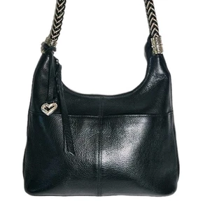 BRIGHTON BARBADOS BELLAIRE SCHWARZ LEDER HOBO SCHULTER HANDTASCHE UVP $ 395 - Bild 1 von 16