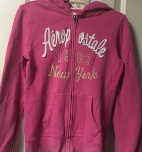Aeropostale ~ Para mujer ~ Sudadera con capucha ~ Pequeña ~ Cremallera completa ~ Rosa - Imagen 1 de 23