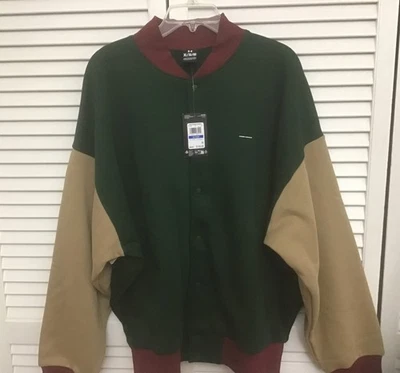NWT $130 Under Armour Oversized Icon Bomber Jacket Green/Tan (1387887) Sz XL - Image 1 of 3