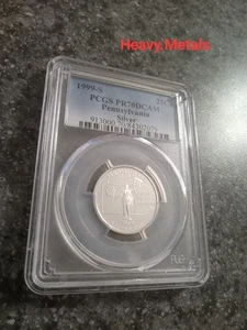 1999-S PENNSYLVANIA Silver Proof Quarter PR70 PCGS NICE LOW PRICE!! - Picture 1 of 6