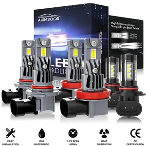 For Ford Expedition 2015-2020 6X 6500K LED Headlight Hi/Lo + Fog Light Bulbs - Picture 1 of 12