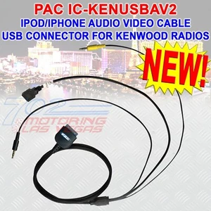 PAC IC-KENUSBAV2 IPOD/IPHONE AUDIO VIDEO CABLE USB CONNECTOR FOR KENWOOD RADIOS - Picture 1 of 2