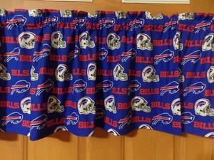 NFL BUFFALO BILLS, Football Sport Team Schlafzimmer Vorhang Volant, royalblau/rot - Bild 1 von 3