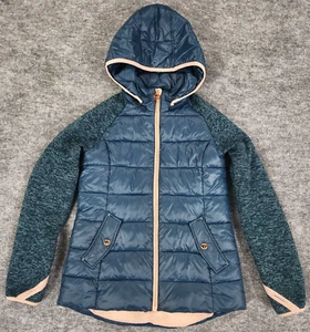 Michael Kors Youth Girl’s Teal/blue green hooded puffer jacket Size 14 - Picture 1 of 13