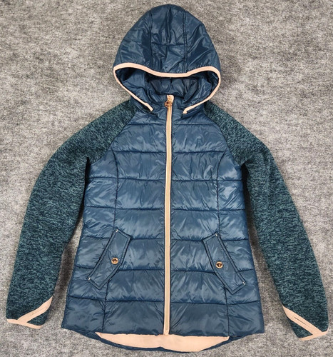 Giacca tampone con cappuccio verde verde verde acqua Michael Kors taglia 14