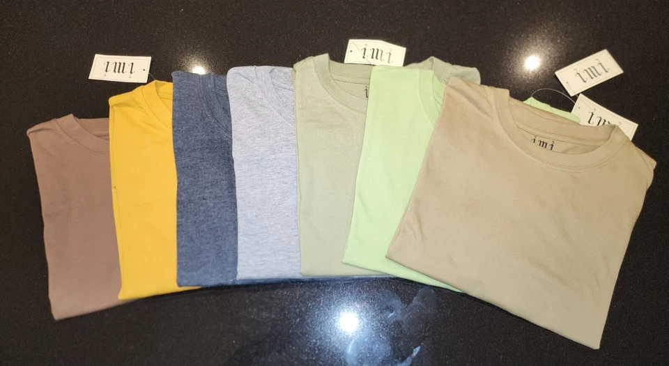 Lote de camisetas de manga corta lisas en blanco para hombre marca IMI talla S-6XL de EE. UU. Foto 1 de 1